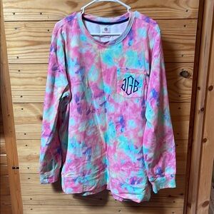 Pink and Blue Tie-Dye Sweatshirt